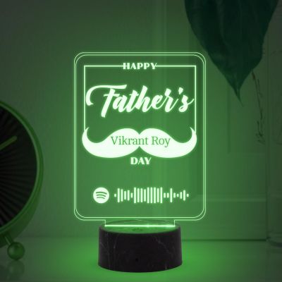 Happy Father's Day Spotify Scannable Song night lamp with Multicolored Light Customized Name Birthday Gift For Dad Fathers Day Gift For Dad Express Your Love For Dad