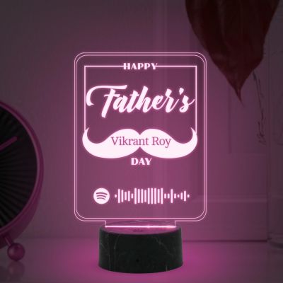 Happy Father's Day Spotify Scannable Song night lamp with Multicolored Light Customized Name Birthday Gift For Dad Fathers Day Gift For Dad Express Your Love For Dad