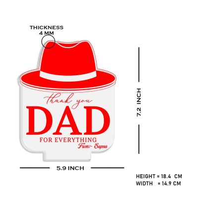Thankyou Dad for Everything night lamp with Warm White Light Customized with Name Best Gift for Dad Fathers Day Gift
