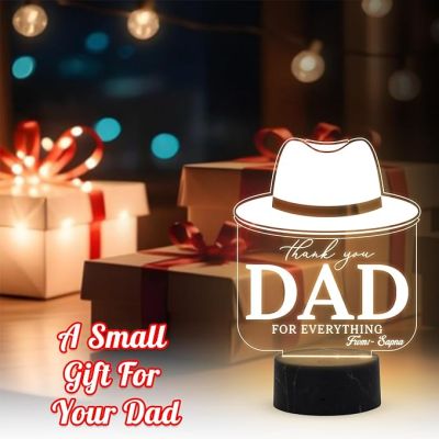 Thankyou Dad for Everything night lamp with Warm White Light Customized with Name Best Gift for Dad Fathers Day Gift