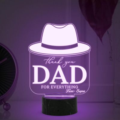 Thankyou Dad for Everything night lamp with Automatic Color Changing Light Customized with Name Best Gift for Dad Fathers Day Gift