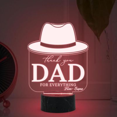 Thankyou Dad for Everything night lamp with Automatic Color Changing Light Customized with Name Best Gift for Dad Fathers Day Gift