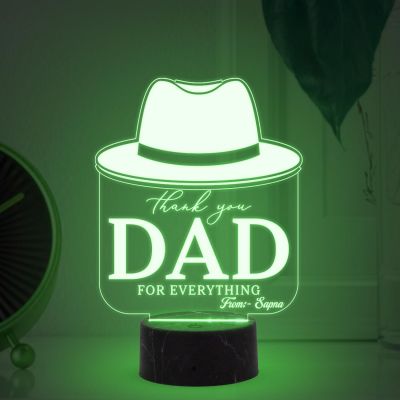 Thankyou Dad for Everything night lamp with Automatic Color Changing Light Customized with Name Best Gift for Dad Fathers Day Gift