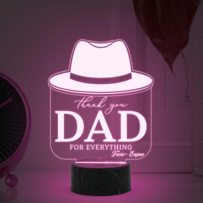 Thankyou Dad for Everything night lamp with Automatic Color Changing Light Customized with Name Best Gift for Dad Fathers Day Gift