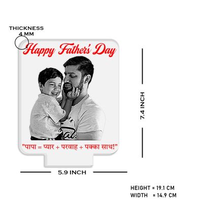 Happy Fathers Day Photo night lamp with Warm White Light Customized Son Dad Photo  Gift Idea for Fathers Day