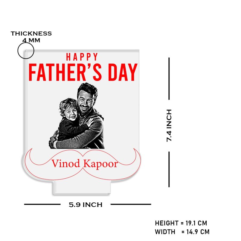 Happy Fathers Day night lamp with Multicolored Light Customized with Photo Name Dad Gift for Daughter & Son Happy Fathers Day Gift for Dad