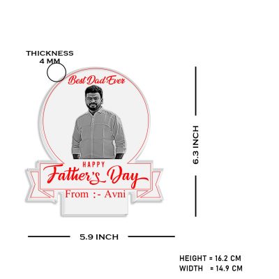 Personlaized Best Dad Ever Engraved Night Lamp with Automatic Color Changing Light Customized with Photo Name Happy Fathers Day Gift from Daughter & Son
