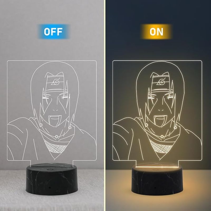 3D Illusion Itachi Uchiha Anime Night Lamp with Warm White Light Anime Lover Gift Birthday Gift for Anime Fans Anime Home Decor
