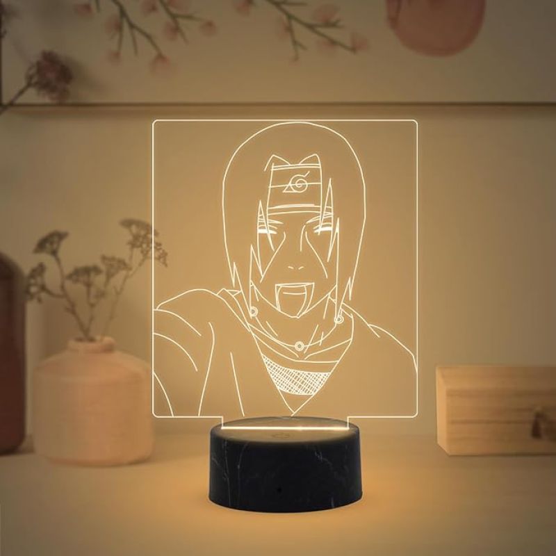 3D Illusion Itachi Uchiha Anime Night Lamp with Warm White Light Anime Lover Gift Birthday Gift for Anime Fans Anime Home Decor