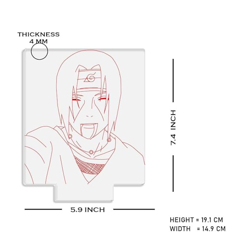 3D Illusion Itachi Uchiha Anime Night Lamp with Warm White Light Anime Lover Gift Birthday Gift for Anime Fans Anime Home Decor