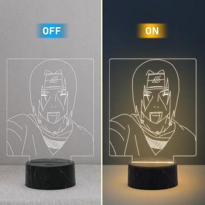3D Illusion Itachi Uchiha Anime Night Lamp with Warm White Light Anime Lover Gift Birthday Gift for Anime Fans Anime Home Decor