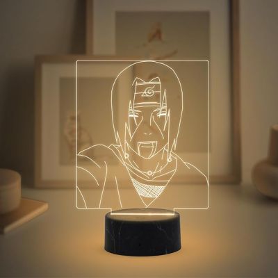 3D Illusion Itachi Uchiha Anime Night Lamp with Warm White Light Anime Lover Gift Birthday Gift for Anime Fans Anime Home Decor