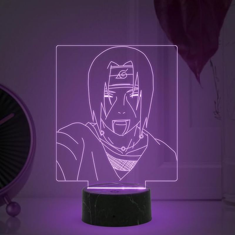 3D Illusion Itachi Uchiha Anime Night Lamp with Automatic Color Changing Light Anime Lover Gift Birthday Gift for Anime Fans Anime Home Decor