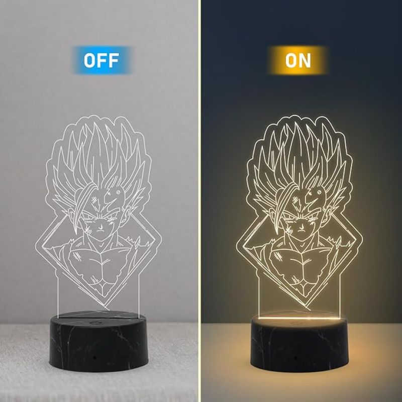 3D Illusion Dragon Ballz Anime Night Lamp with Warm White Light Anime Lover Gift Birthday Gift for Anime Fans Anime Home Decor