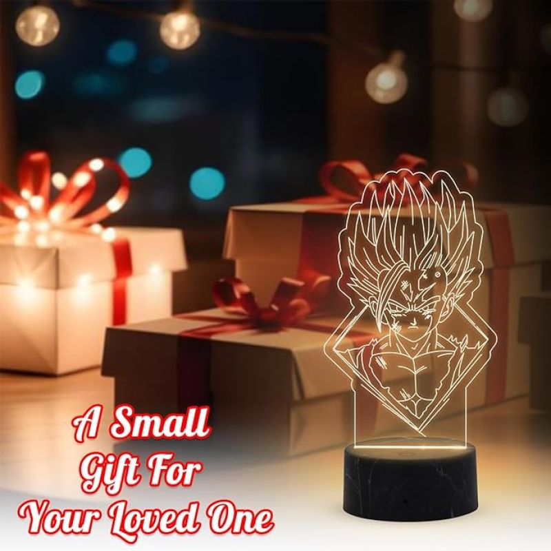 3D Illusion Dragon Ballz Anime Night Lamp with Warm White Light Anime Lover Gift Birthday Gift for Anime Fans Anime Home Decor