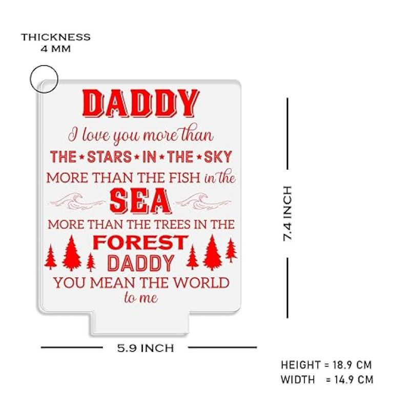 Daddy Engraved Night Lamp with 7 Color Changing Light Birthday Gift for Dad Fathers Day Gift Express Your Love for Dad