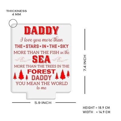 Daddy Engraved Night Lamp with 7 Color Changing Light Birthday Gift for Dad Fathers Day Gift Express Your Love for Dad