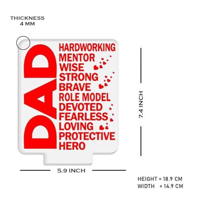 3D Illusion Dad Hardworking Loving Protective Engraved Lamp with Warm White Light Birthday Gift for Dad Fathers Day Gift Express Your Love for Dad