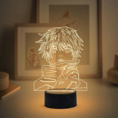 3D Illusion Anime Jujutsu Kaizen Night Lamp with Warm White Light Gift for Anime Lover Boy Girl Birthday Gift Room Decor