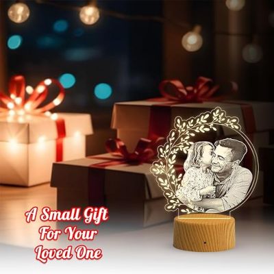 Dad Daughter night lamp with Warm White Lamp Customized Photo Memorable Birthday Gift for Dad | Fathers Day Gift for Dad