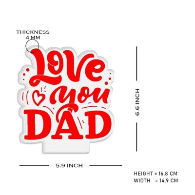 Love You Dad Engraved night lamp with Warm White Light Fathers Day Gift for Dad, Grandpa Birthday Gift for Dad from Daughter Son