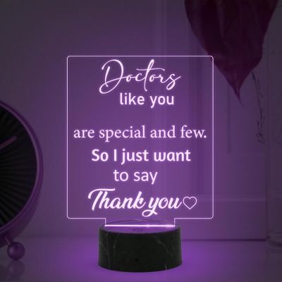 Doctors like you Engraved night lamp with Automatic Color Changing Light Thankyou Gift for Physicians, Gynecologist, Physiotherapist, Dentist