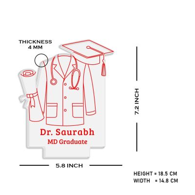 Personalized doctor Coat night lamp with Warm White Light Customized with Name Birthday Gift &Thankyou Gift for Doctor Medical Student Gift