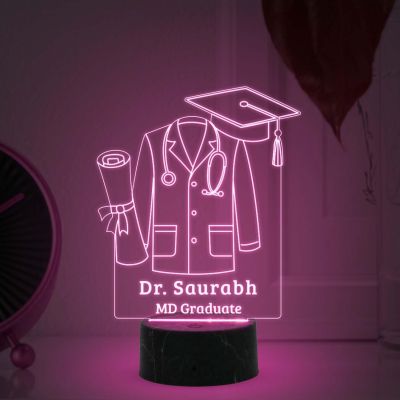 Personalized Doctor Coat night lamp with Automatic Color Changing Light Customized with Name Birthday Gift &Thankyou Gift for Doctor Medical Student Gift