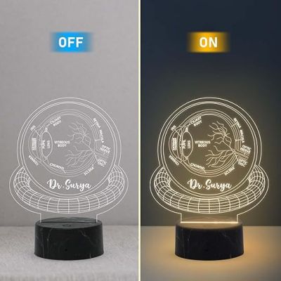 3D Illusion Ophthalmologist night lamp with Warm White Light Customize with a name Gift For Eye Doctors Clinic Decor