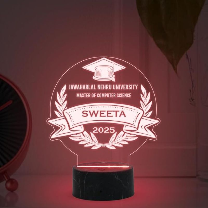 Personalized Congratulation Graduation Night Lamp with Multicolored Light Customized Name Graduation Gift for Student Daughter & Son, Doctor, Law Students, Engineers, Nurse