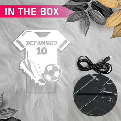 Personalised Football Jersey Night Lamp with Warm White Light Customized Name Birthday Gift for Footballer Men Women Gift for Sport Lover