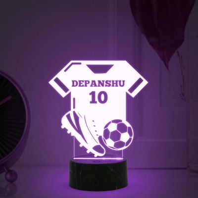 Personalized Football Jersey Night Lamp with Automatic Color Changing Light Customized Name Birthday Gift for Footballer Men Women Gift Sport Lover