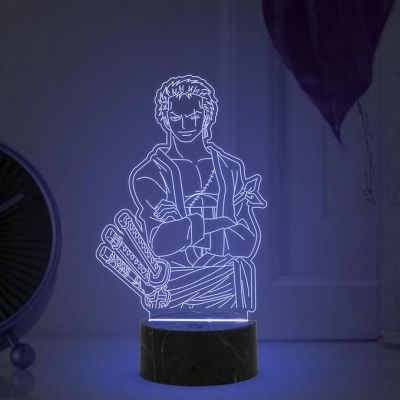 3D Illusion Zoro Manga Anime night lamp with Multicolored Light Birthday Gift for Anime Lover Home Kids Gaming Room Decor