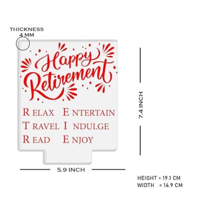 Happy Retirement Engraved Night Lamp with Warm White Light Retirement Gift for Women & Men Retirement Gift for Teacher Mom Dad Colleagues & Boss