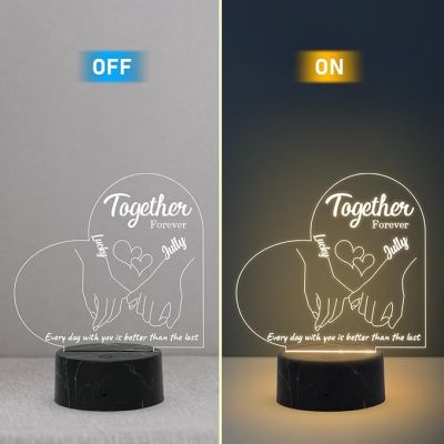 Together Forever Couple Name lamp with Warm White Light Customized Name Gift for Anniversary Birthday Wedding Valentines Day