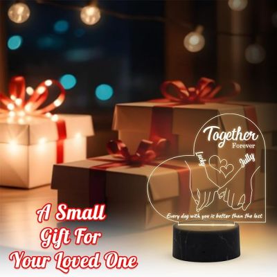 Together Forever Couple Name lamp with Warm White Light Customized Name Gift for Anniversary Birthday Wedding Valentines Day