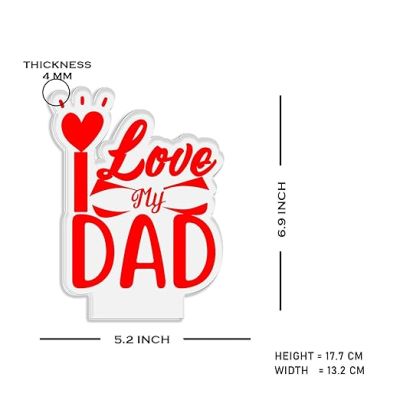 Love My Dad Engraved Night Lamp with Automatic Color Changing Light Fathers Day Gift Birthday Gift for Dad from Daughter & Son Express Your Love for Dad