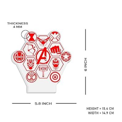 3D Illusion Avengers Symbol night lamp with Warm White Light Birthday Gift for Avengers Lover Kids Room Decor