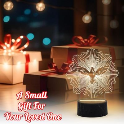 3D Illusion Eagle Bird Night Lamp with Warm White Light Bedroom, Living Room, Office, Kids Room Decor