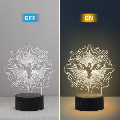 3D Illusion Eagle Bird Night Lamp with Warm White Light Bedroom, Living Room, Office, Kids Room Decor
