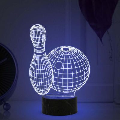 3D Illusion Bowling night lamp with Automatic Color Changing Light Kids Room Gaming Room Decoration Lamp