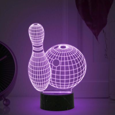 3D Illusion Bowling night lamp with Automatic Color Changing Light Kids Room Gaming Room Decoration Lamp