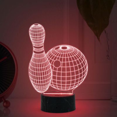 3D Illusion Bowling night lamp with Automatic Color Changing Light Kids Room Gaming Room Decoration Lamp
