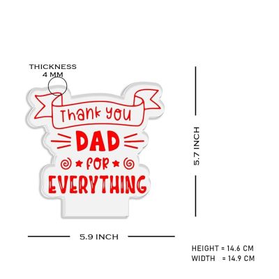 Thankyou Dad for Everything Engraved night lamp with Multicolored Light Best Gift Dad from Son & Daughter Fathers Day Gift Birthday Gift Dad