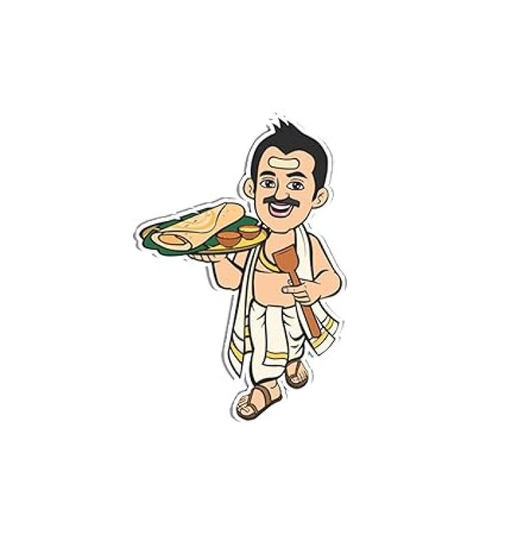 Anna with Dosa Wooden Fridge Magnet Sticker South Indian Souvenir Gift Refrigerator Kitchen & Home Decor
