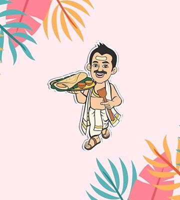Anna with Dosa Wooden Fridge Magnet Sticker South Indian Souvenir Gift Refrigerator Kitchen & Home Decor