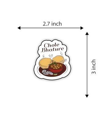 Chole Bhature Wooden Fridge Magnet Sticker Street Fast Food, Refrigerator, Kitchen DecorMagnet