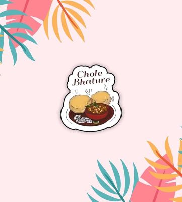 Chole Bhature Wooden Fridge Magnet Sticker Street Fast Food, Refrigerator, Kitchen DecorMagnet