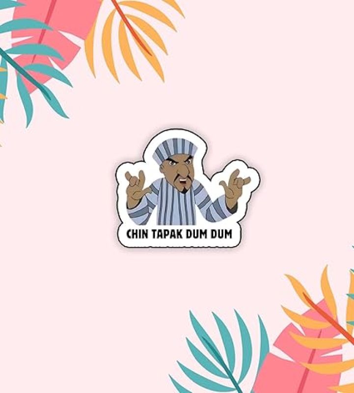 Chin Tapak Dum Dum Funny Wooden Fridge Magnet Sticker Refrigerator Home & Kitchen Decoration Items