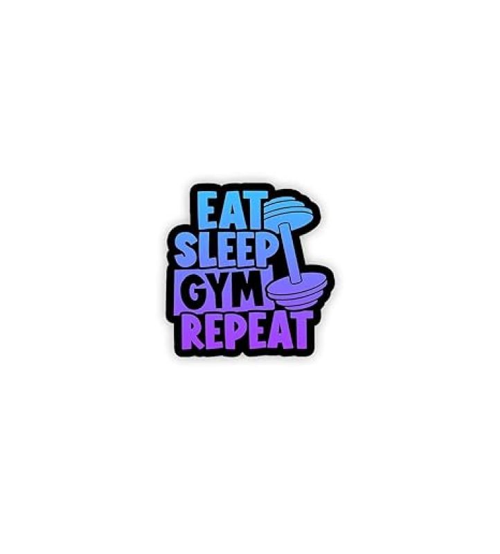 Eat Sleep Gym Repeat Wooden Fridge Magnet Sticker Motivational Quotes, Gift for Gym Lover Home & Gym Decoration